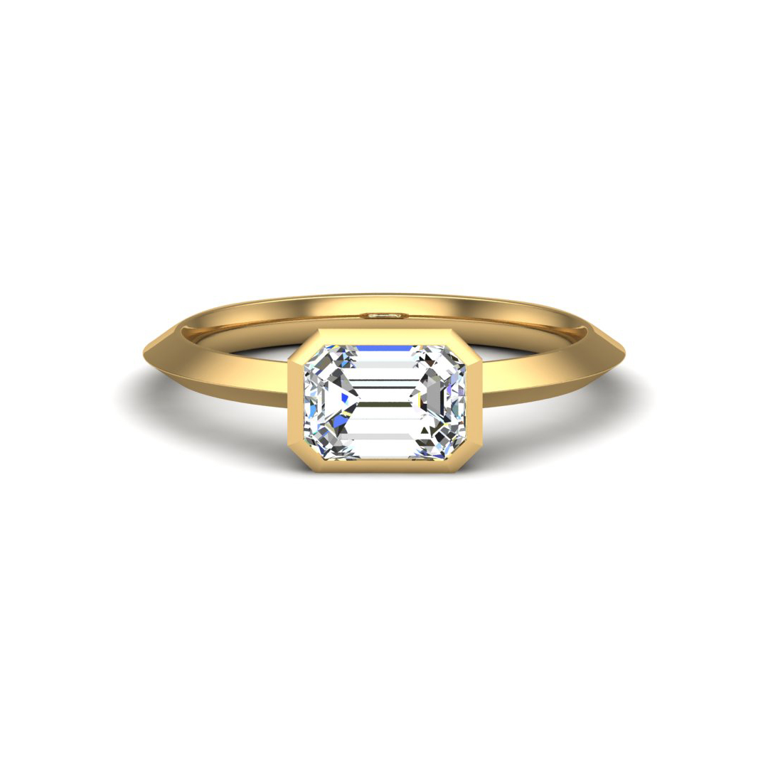 Arya Bezel East West Solitaire Engagement Ring